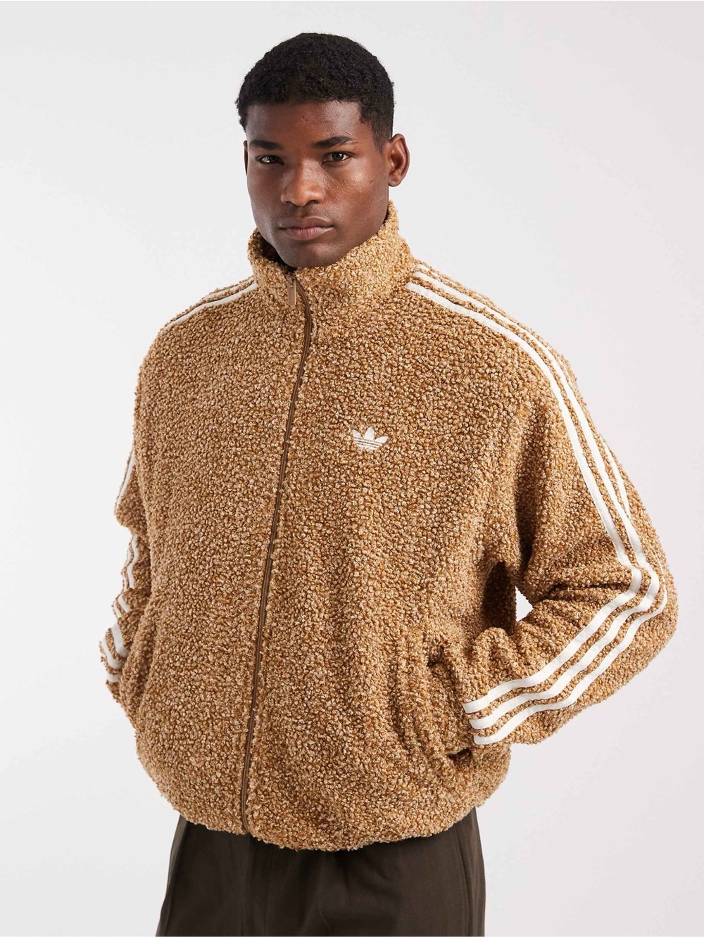 adidas Originals Winter Icons Boucle Fleece Firebird Tracktop Zip Up Jacket L